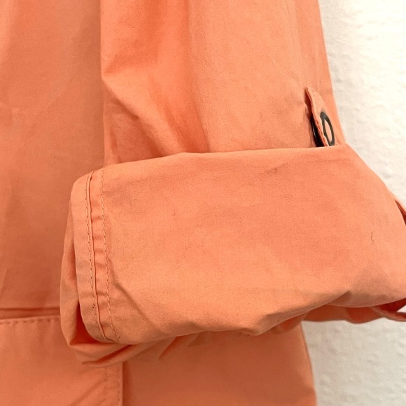 Chicos Womens Windbreaker Jacket 2/US12 Soft Orange Long Sleeve Roll Tab Zipper - Picture 10 of 12